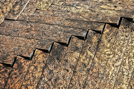 Water damaged hardwood flooring ready for a repair