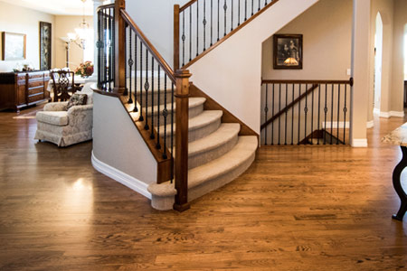 Hardwood flooring installation in an American home